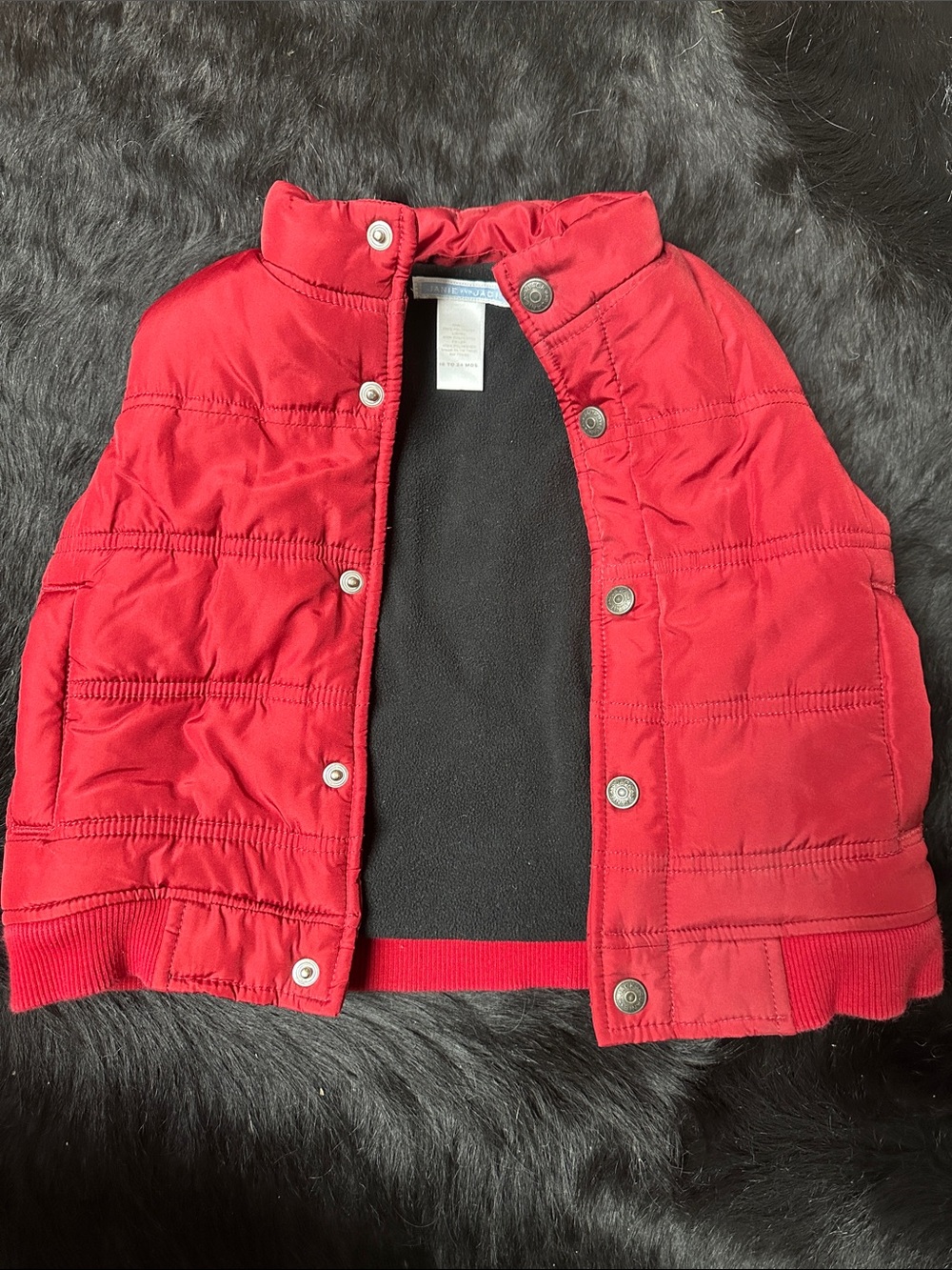 Janie and Jack Red Quilted Kids Puffer Jacket